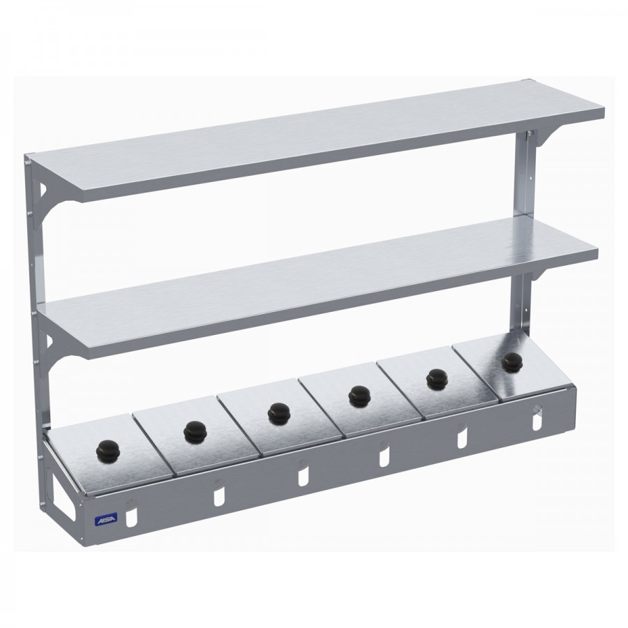 Condimentadora Pizzarola 6 Cubas Inox Com Prateleira - Aisa